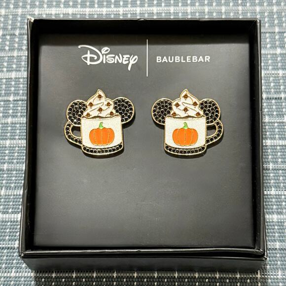NEW | DISNEY x BAUBLEBAR | Mickey Mouse Pumpkin Spice Latte in Mug Earrings - Picture 1 of 1